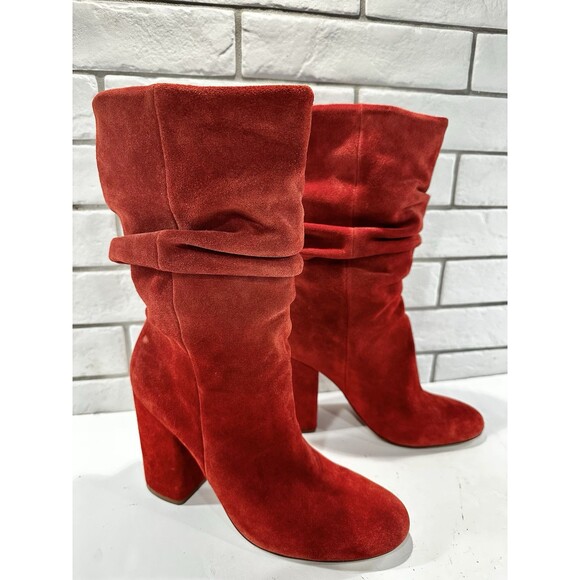 Splendid SHOES Phyllis Scrunchy Boots SPICE SUEDE PULL ON Size 10 - Picture 5 of 14